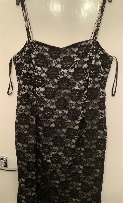 Mark Angelo Black Nude Lacey Special Occasion Party Gem