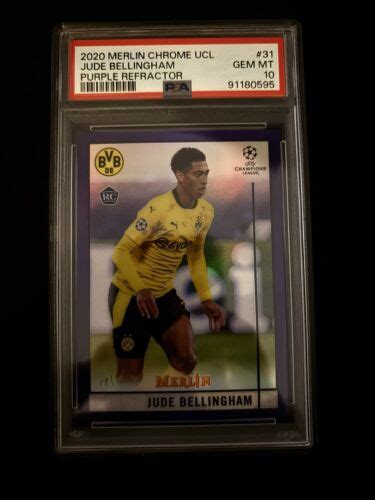 2020 Topps Merlin Chrome Jude Bellingham 31 Purple Refractor 299