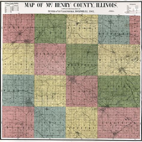 1903 Farm Line Map Of Mchenry County Illinois Woodstock Etsy