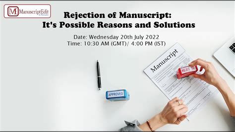 Rejection Of Manuscript Its Possible Reasons And Solutions Youtube