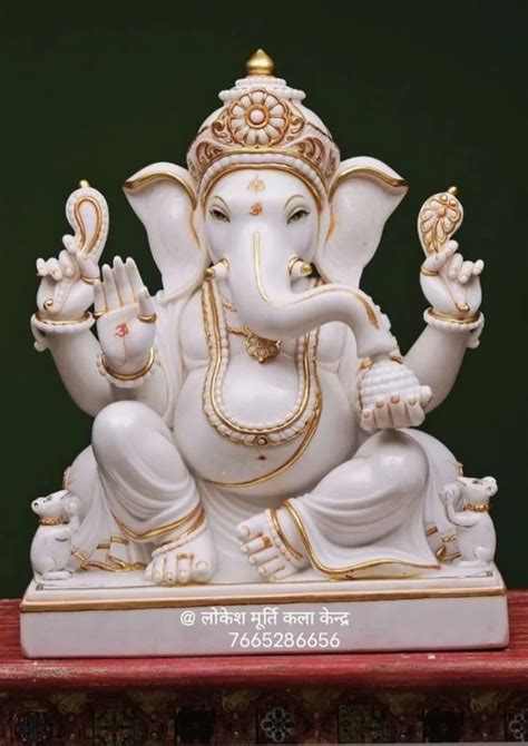 White Marble Ganesh Ji Murti At Rs 35000 Marble Ganesh Statue In