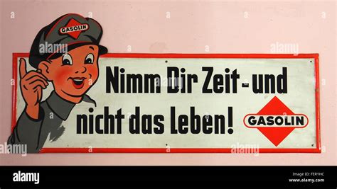 Gasolin Nimm Dir Zeit Und Nicht Das Leben Emaille Werbung