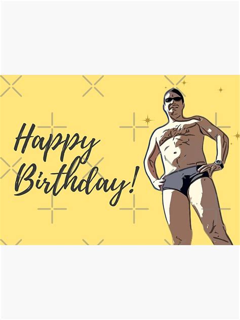 Happy Birthday Dilf In Speedos Card Poster By Matesart Redbubble