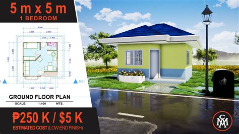 House Design 5x5 25 Sq M Free Download Floor Plan Youtube