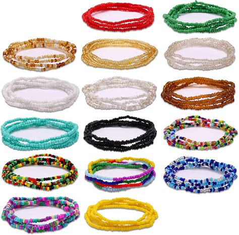 16 Pieces Waist Bead Chains Boho Beads Waist Chains，african