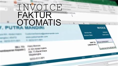 Invoice Faktur Otomatis Dengan Excel Youtube