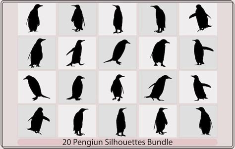 Premium Vector | Penguins silhouette setcute penguin silhouette vector ...