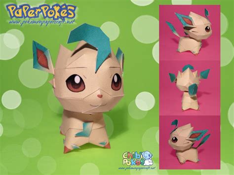 Chibi Leafeon Papercraft By Lyrin 83 On Deviantart Bastelideen Basteln