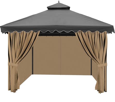 AONEAR Gazebo Privacy Curtains with Zipper 4-Panels Side Wall Universal ...