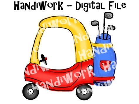 Red and Yellow Kids Golf Car Png Design Red and Yellow - Etsy