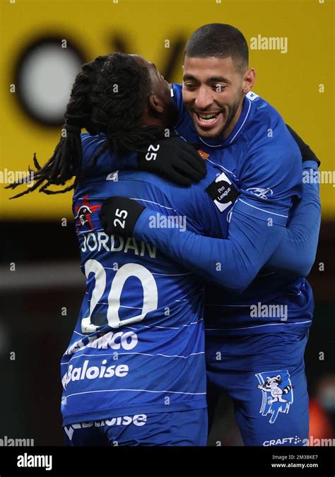 Gent S Jordan Torunarigha Celebrates During A Soccer Match Between