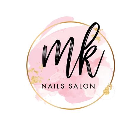 Premium Vector | Mk nails salon logo design vector