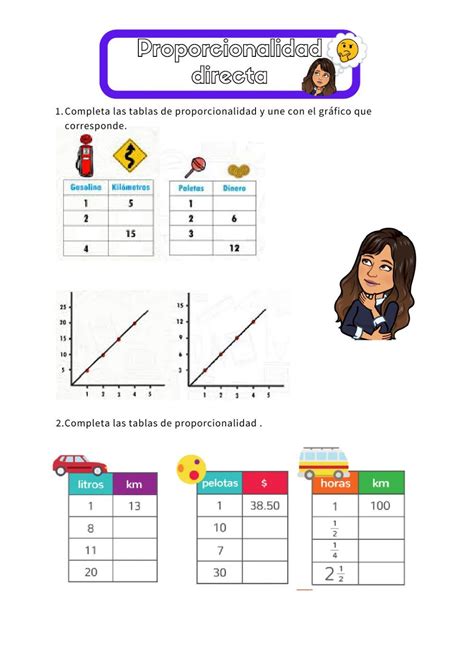 Tablas De Proporcionalidad Directa Interactive Worksheet In Sexiz Pix