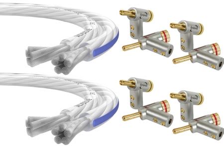 Oehlbach Versilbertes Lautsprecherkabel 2 X 4m Bananenstecker Set