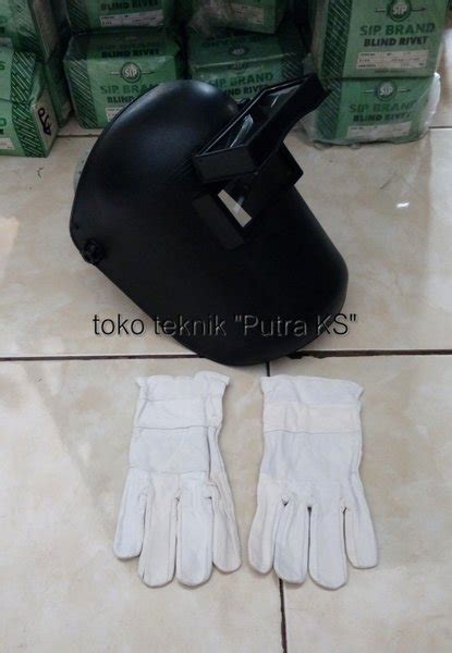 Jual Paket Helm Las Setting Putar Plus Sarung Tangan Las Argon Kulit