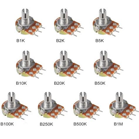 Wh148 3pin 15mm Rotary Shaft Potentiometer Linear B Taper Pots At