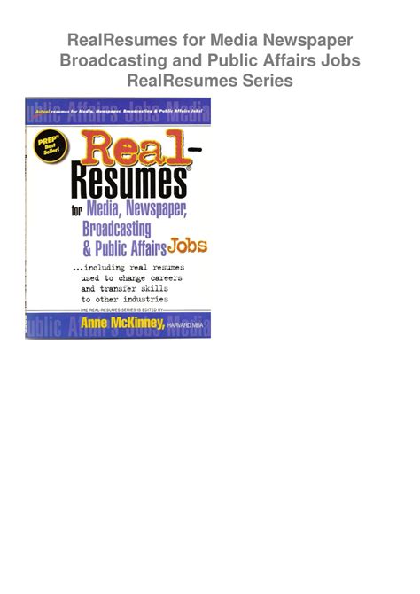 Ppt ️get ⚡️pdf⚡️ Download Realresumes For Media Newspaper