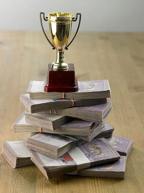 premium photo money  trophysuccessful financial plan concept