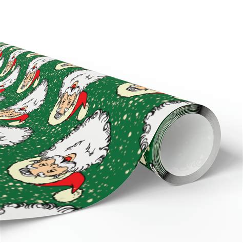 Vintage Christmas Wrapping Paper Roll For Holiday Season Vintage Santa