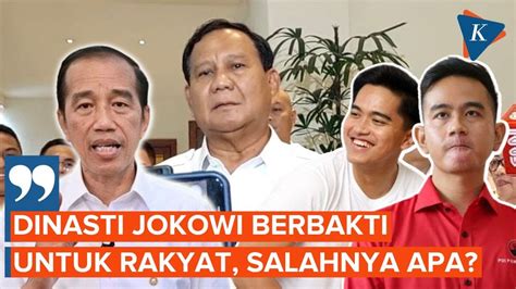 Tanggapi Dinasti Politik Jokowi Prabowo Semua Dinasti Kok Cari