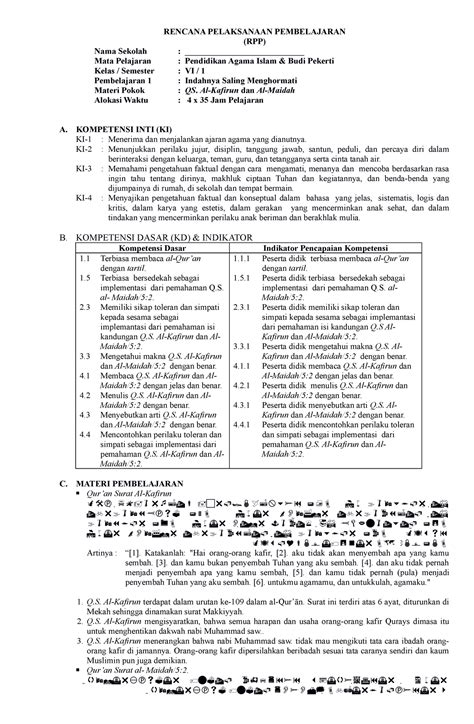 Rpp Kls Smt Rpp Kls Smt Rencana Pelaksanaan Pembelajaran