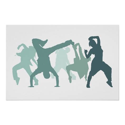 Hip Hop Dancers Illustration Poster | Zazzle | Illustrations posters ...