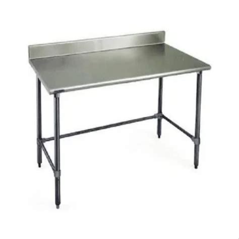 Stainless Steel Silver Work Table With Cross Bracing Size