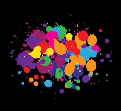 Premium Vector | Colorful paint splatter on black background