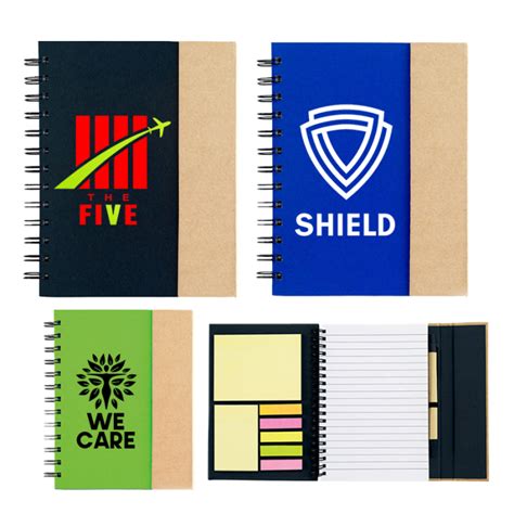 Promotional Spiral Notebook With Sticky Notes And Flags