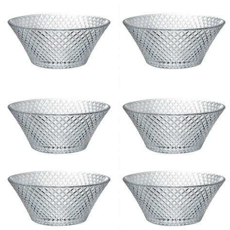 Jogo De Sobremesa 6 Tigelas Em Vidro Petisco Cozinha Bowl 250ml