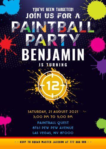 Paintball party invitations | Custom invites | Zazzle | Paintball party ...