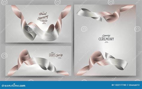 Elegant Grand Opening Invitation Banners with Two Colored Ribbons ...