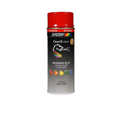 Peinture En Spray Crafts Rouge Feu Brillante 0 4 L MOTIP