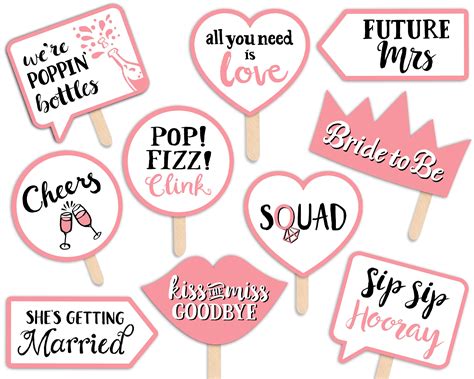 Bridal Shower Printable Photo Booth Props Pink And White 10 Hand