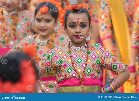 Young Girls Dancing At Holi Spring Festival Editorial Stock Image