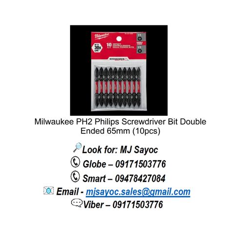 Milwaukee Ph Philips Screwdriver Bit Double Ended Mm Pcs