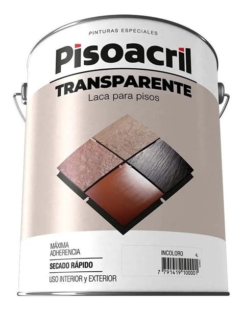 Pintura Laca Para Pisos Pisoacril Transparente X Lts Pinturerias Ogus