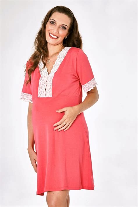 Dama Necta Comércio E Confecções Ltda Camisola Maternidade Necta Com Manga Coral Vestido De