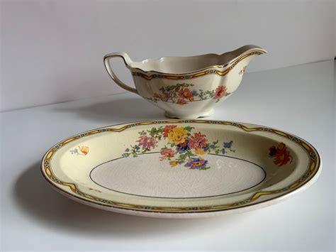 Johnson Bros England Pareek Gravy Boat With Serving Dish Etsy