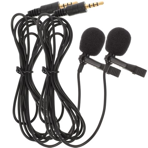 HOKARUA 2pcs Lapel Microphone 3 5mm High Sensitivity Recording Mic For