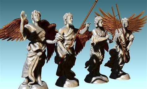 The Four Angels - CNC Router Carving 3D model 3D printable | CGTrader