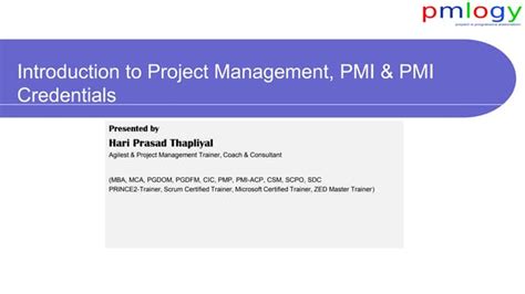 Introduction To Pmi And Pmp Ppt