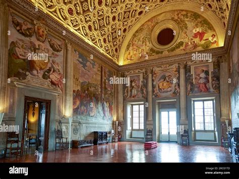 Stunning interior of Medici Villa at Poggio a Caiano, Tuscany Stock ...