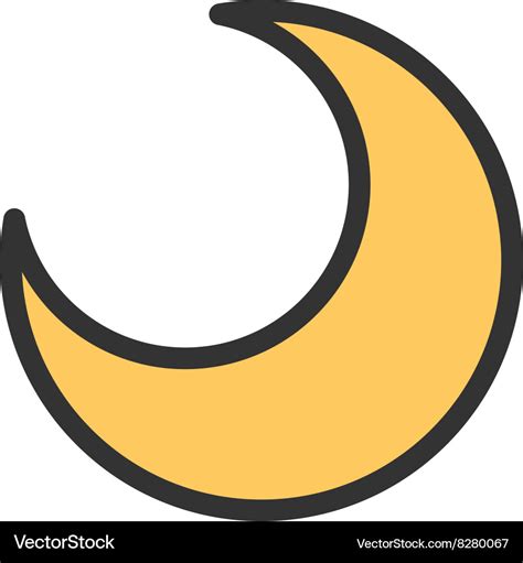 Half Moon Royalty Free Vector Image Vectorstock