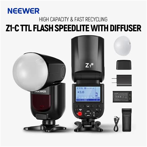 NEEWER Z1 C TTL Round Head Flash Speedlite For Canon With Magnetic Dome