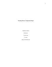 Nursing Theory Comparison Paper Docx 1 Nursing Theory Comparison