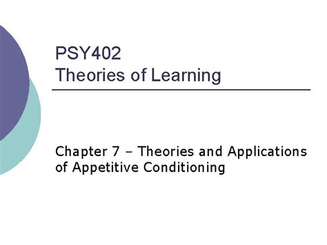 Psy Theories Of Learning Chapter Theories