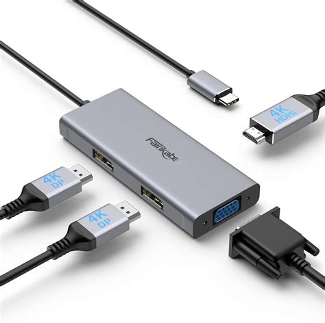 Adaptador Multipuerto Usb C A Hdmi En Usbc A Hdmi Vga Dual