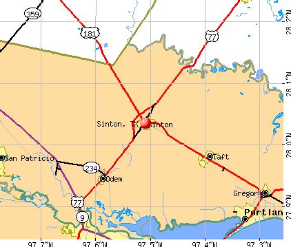 Sinton Texas Map Business Ideas