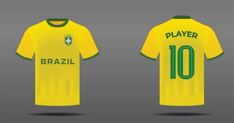 Soccer jersey for Brazil national team with front and back view 15237728 Vector Art at Vecteezy